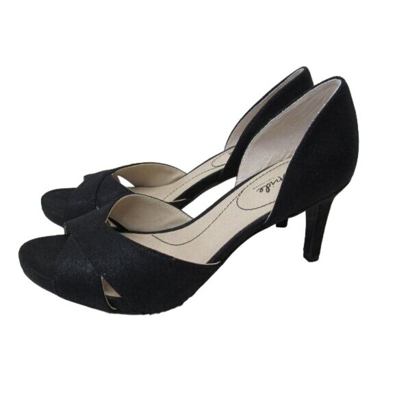 LIFE STRIDE WOMEN BLACK HEELS SZ 10M -SATIN FABRIC UPPER-PARTY-COCTAIL - Picture 3 of 12